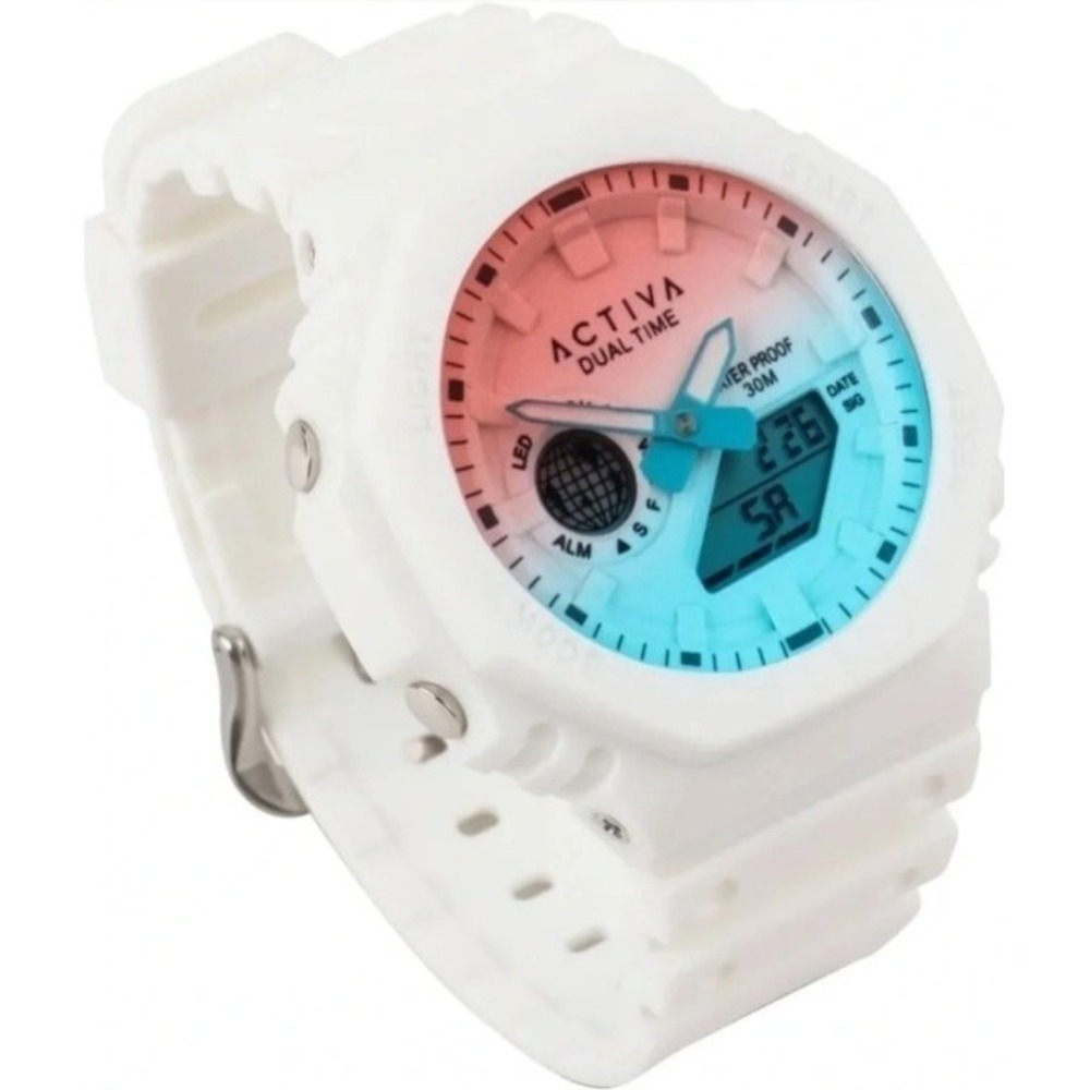 Activa Recon X Invicta Digital Unisex Watch 45.5mm White Pink Blue ACW423-012